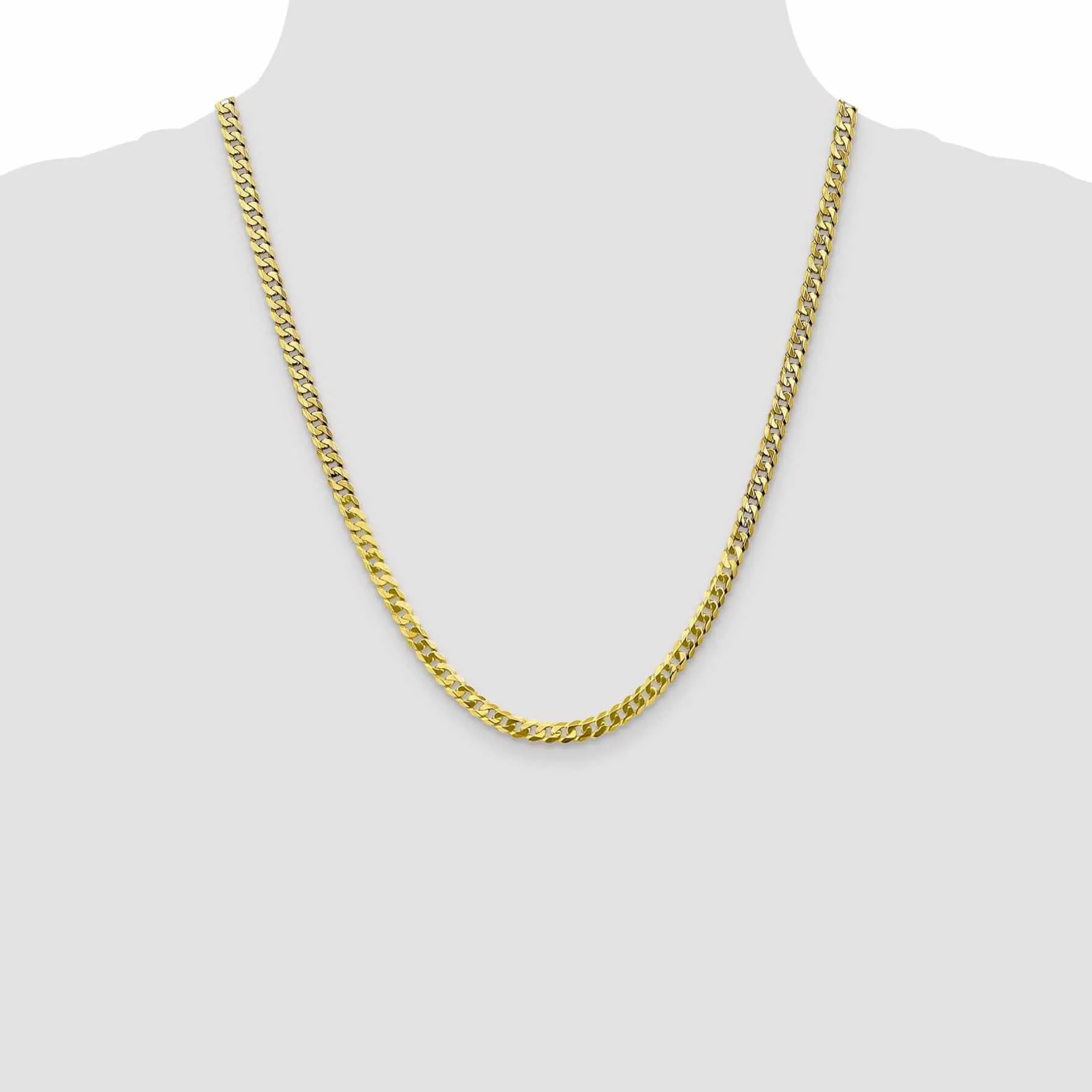 10k Yellow Gold 4.6mm Flat Beveled Curb Chain