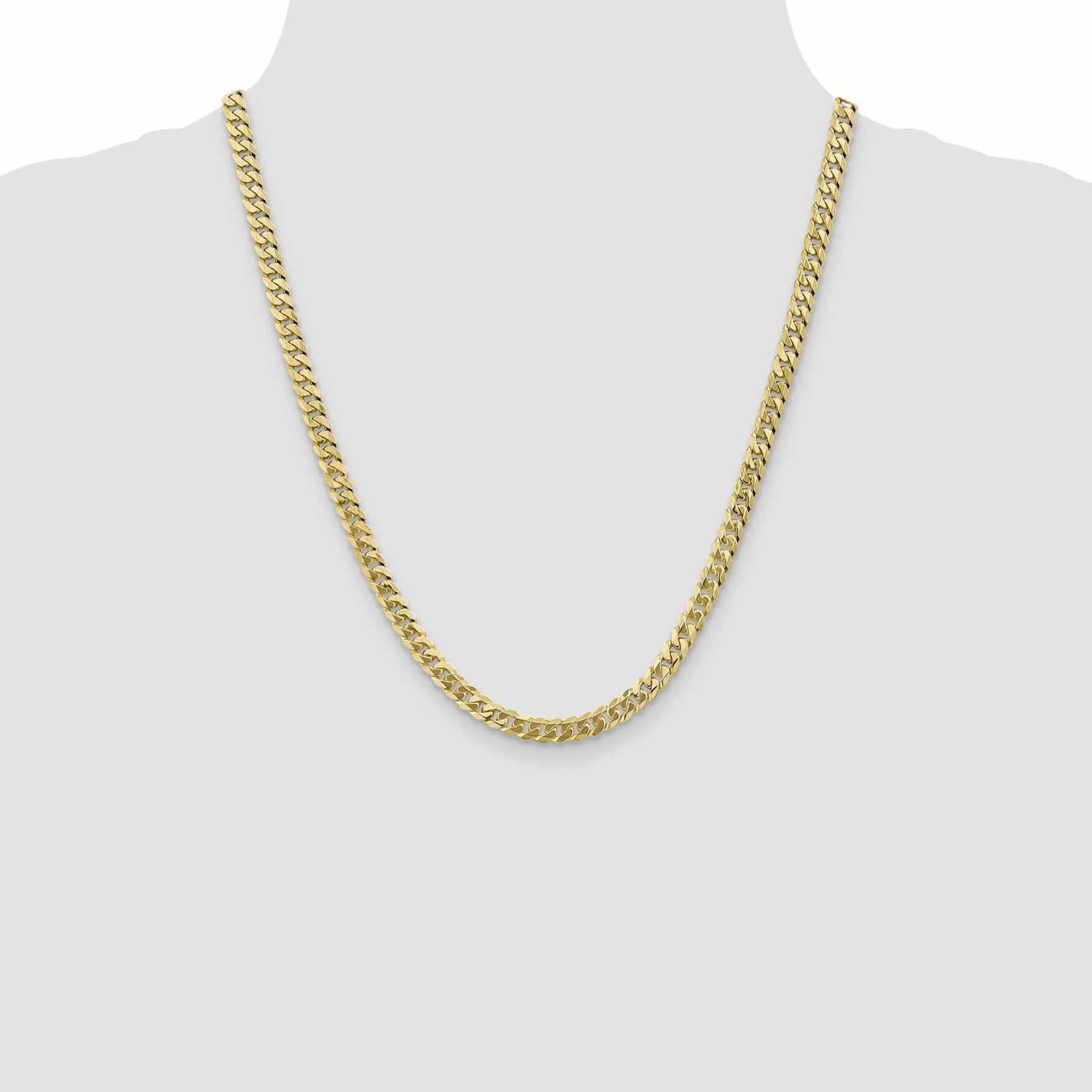 10k Yellow Gold 5.75mm Flat Beveled Curb Chain