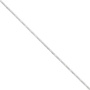14k White Gold 2.4 MM Flat Figaro Chain