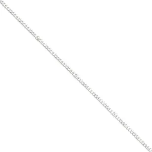 14k White Gold Polished 2.90mm Flat Curb Chain