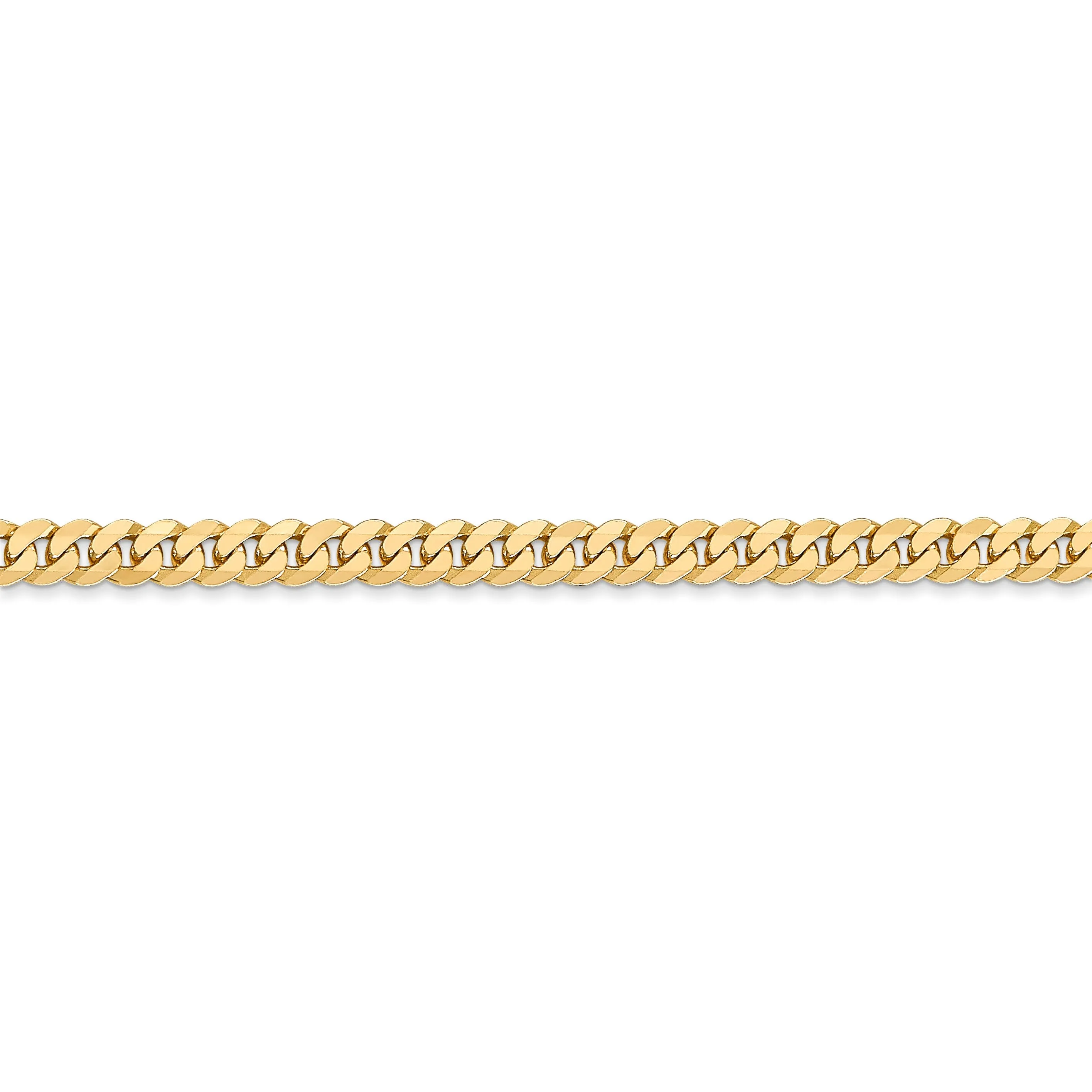 14k Yellow Gold 3.90mm Flat Beveled Curb Chain