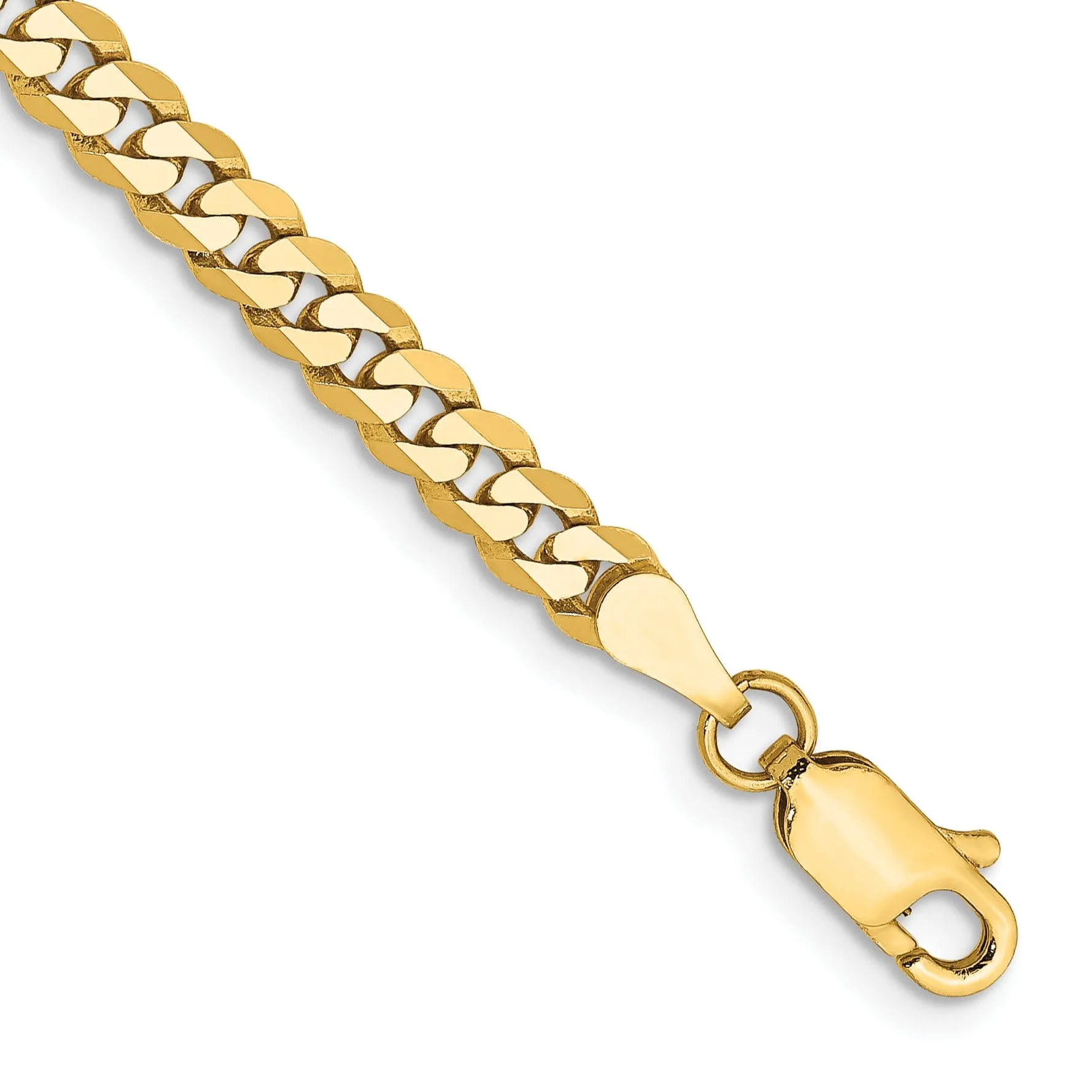 14k Yellow Gold 3.90mm Flat Beveled Curb Chain