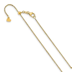 14k Yellow Gold Flat Cable Adjustable Chain