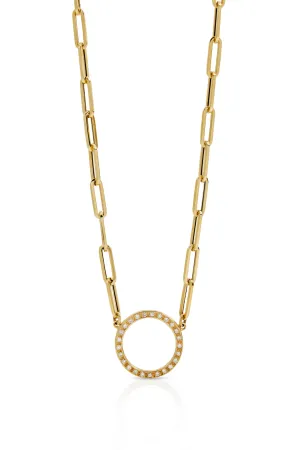14KY Flat Links 4.0mm Paper Clip Necklace