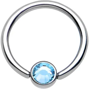 16 Gauge 3/8 Aqua Gem Titanium BCR Captive Ring 4mm Flat Disc