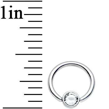 16 Gauge 5/16 Clear Gem Steel BCR Captive Ring 4mm Flat Disc