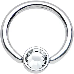 16 Gauge 5/16 Clear Gem Steel BCR Captive Ring 4mm Flat Disc