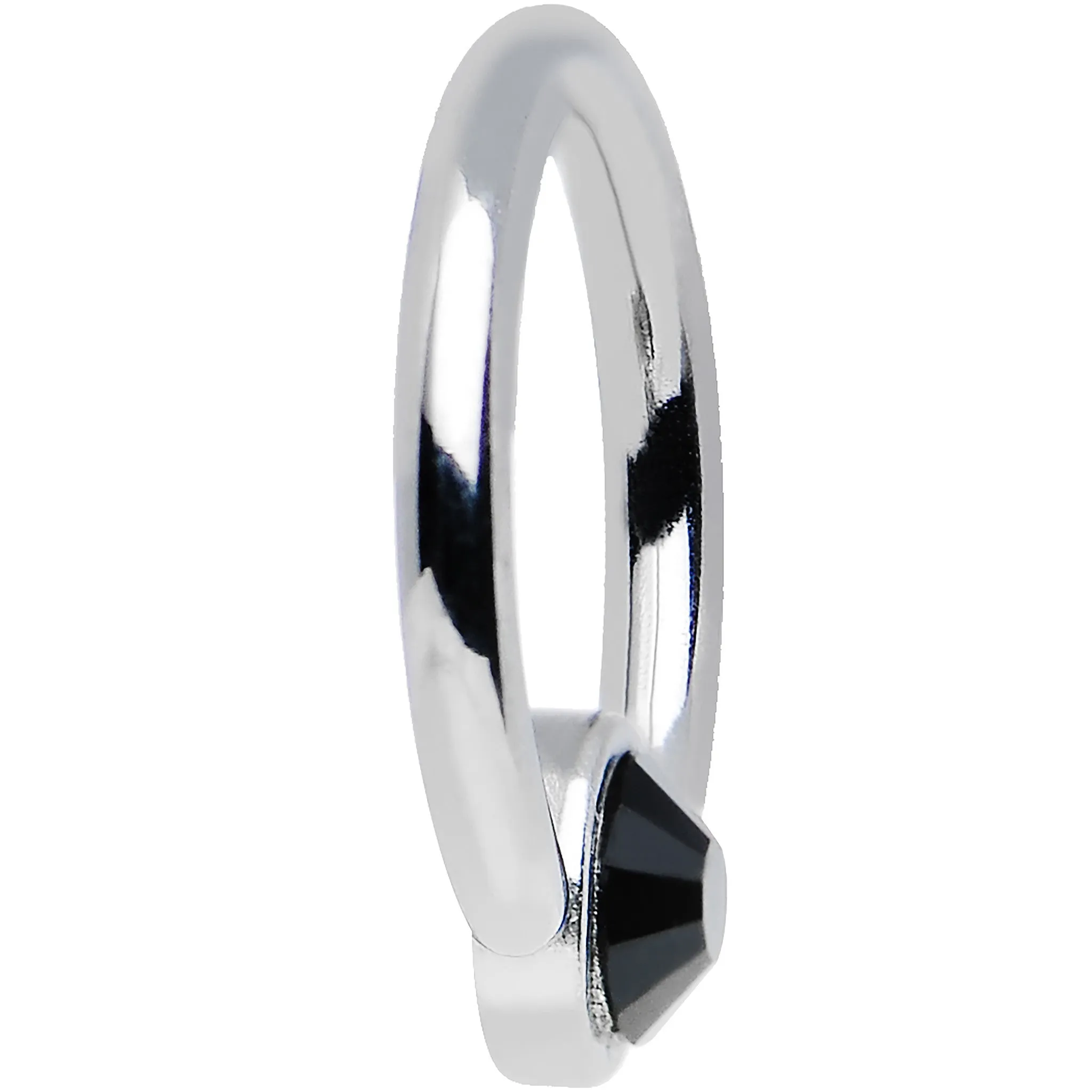 16 Gauge 5/16 Clear Gem Steel BCR Captive Ring 4mm Flat Disc