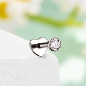 16G Threadless Bezel CZ Star Heart Flat Back Cartilage Stud Mantis Piercing Nose Jewelry
