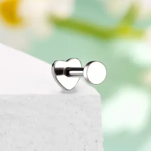 16G Titanium Threadless Disc Top Star Heart Flat Back Cartilage Mantis Piercing Stud