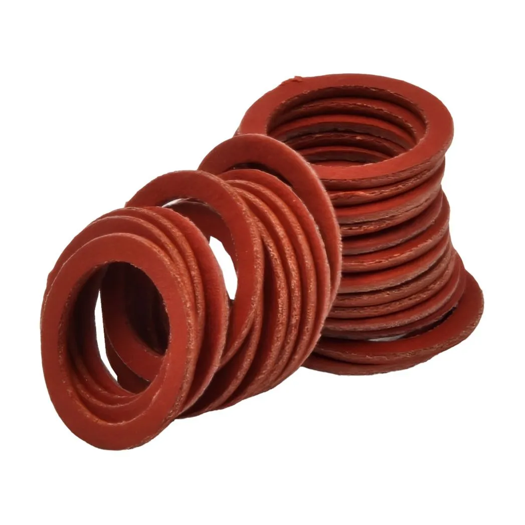 25pk M12.8x9.5x0.8mm Red Fibre Flat Washers