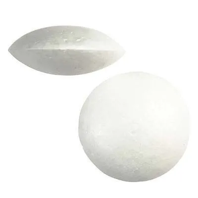 5 x Polystyrene FLAT Shape BALLS Craft Decorations - 7.5 cm