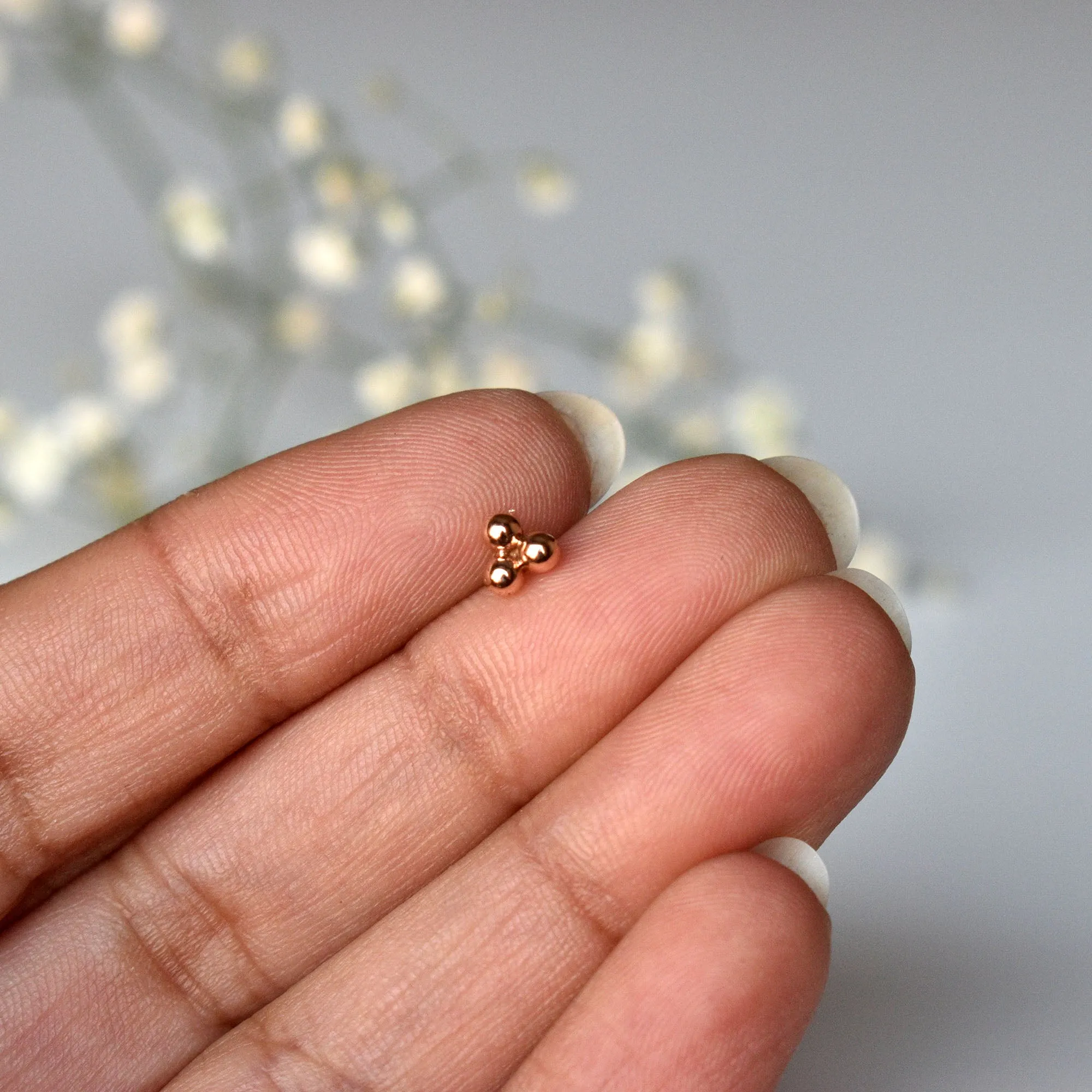 5mm Gold Trinity Ear Studs
