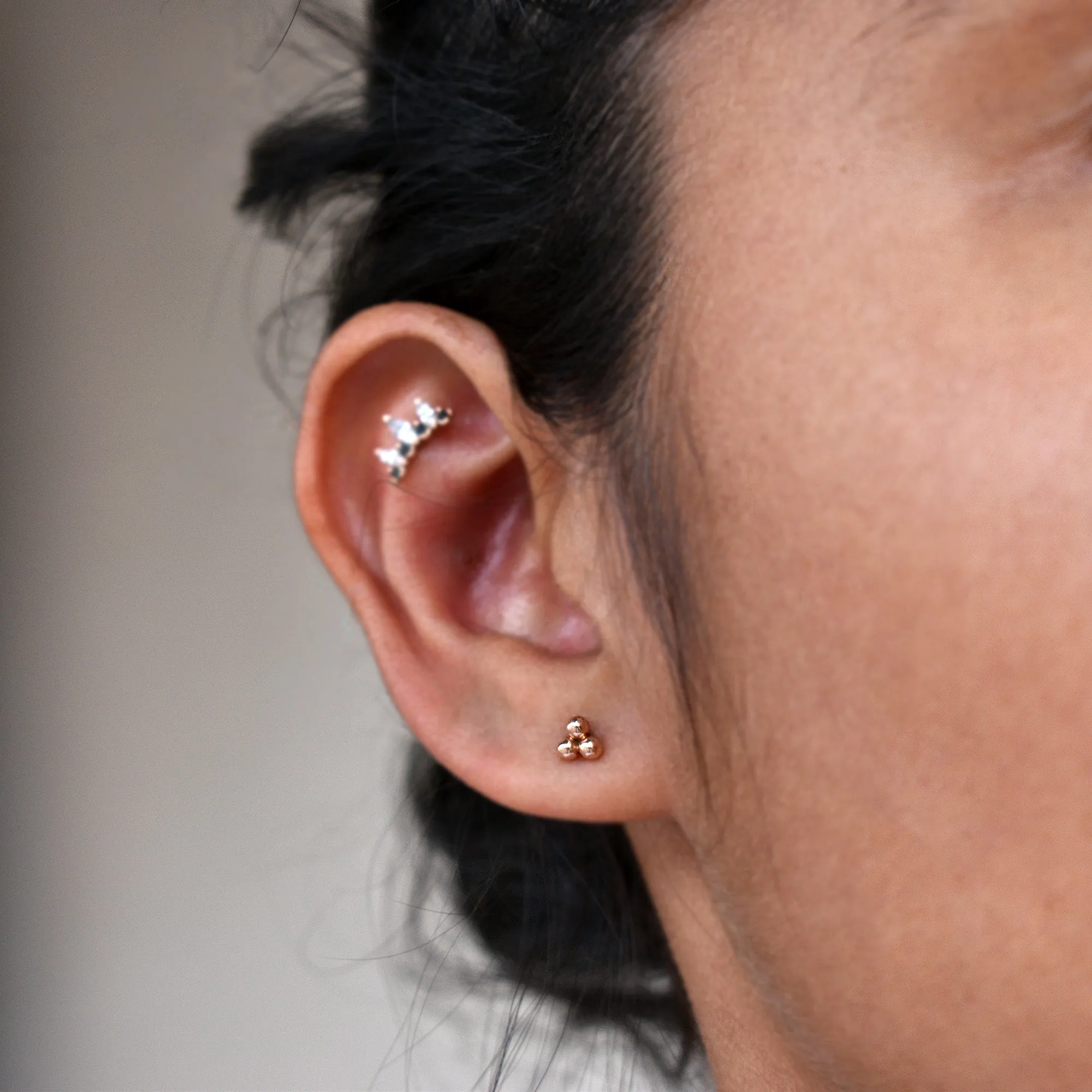 5mm Gold Trinity Ear Studs