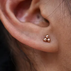 5mm Gold Trinity Ear Studs