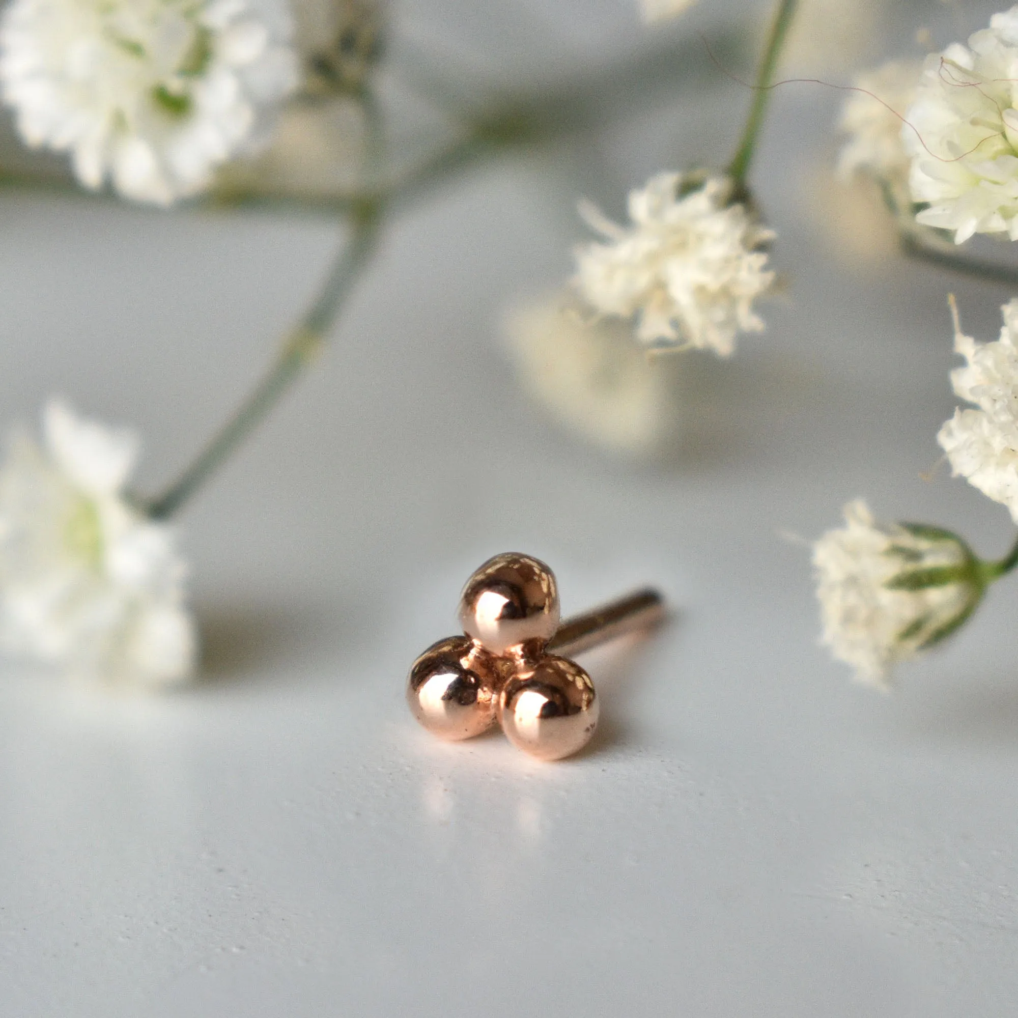 5mm Gold Trinity Ear Studs