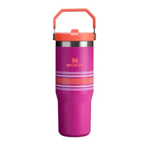 90472PT TERMO ICEFLOW FLIP STRAW VARSITY 30oz FUCSHIA MESH MARCA STANLEY