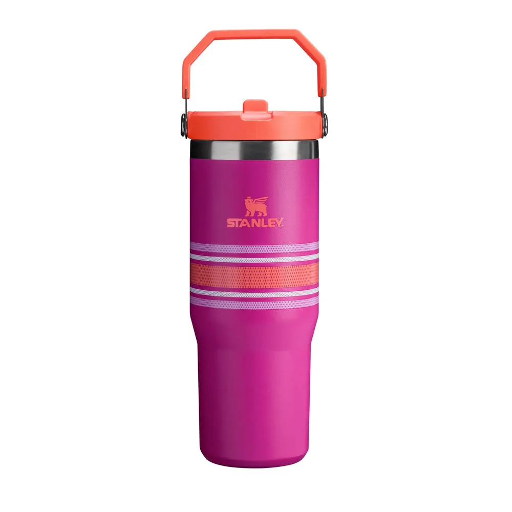 90472PT TERMO ICEFLOW FLIP STRAW VARSITY 30oz FUCSHIA MESH MARCA STANLEY