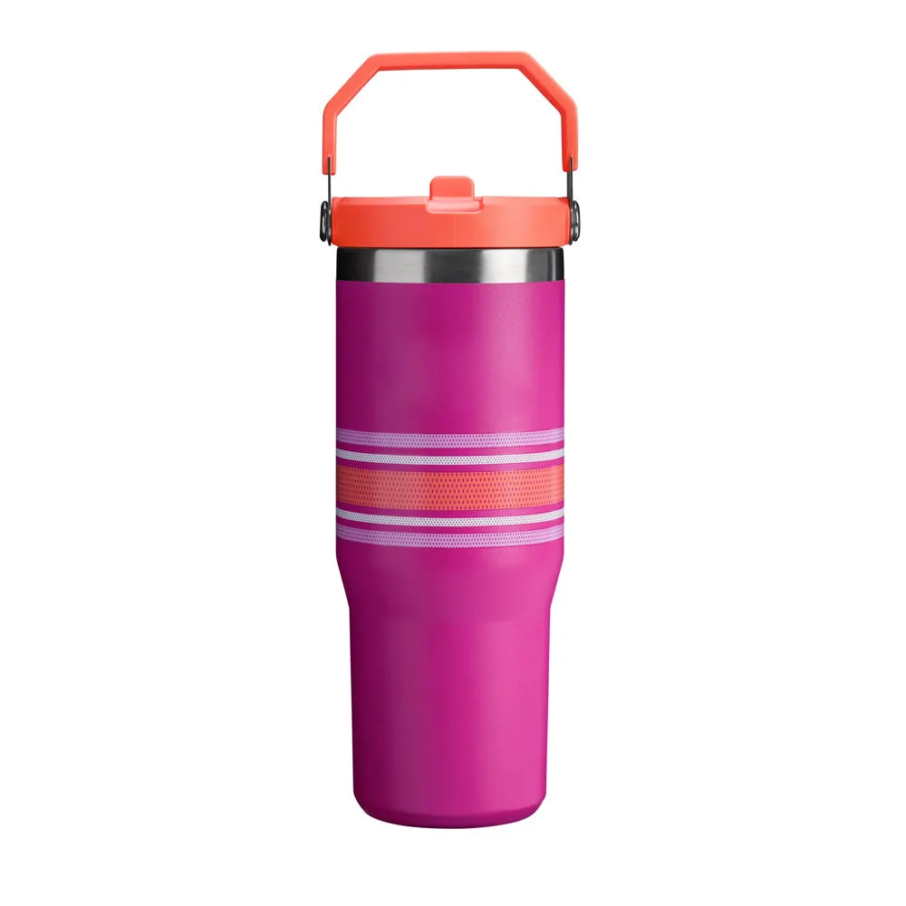 90472PT TERMO ICEFLOW FLIP STRAW VARSITY 30oz FUCSHIA MESH MARCA STANLEY