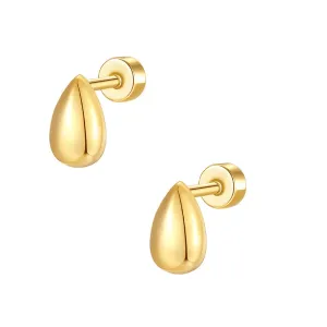 925 Silver Large Teardrop Flat Back Earrings