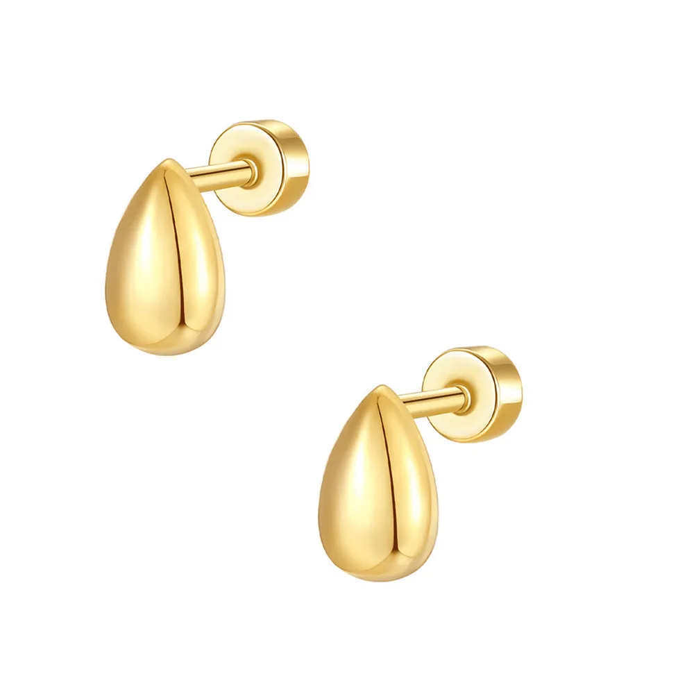 925 Silver Large Teardrop Flat Back Earrings