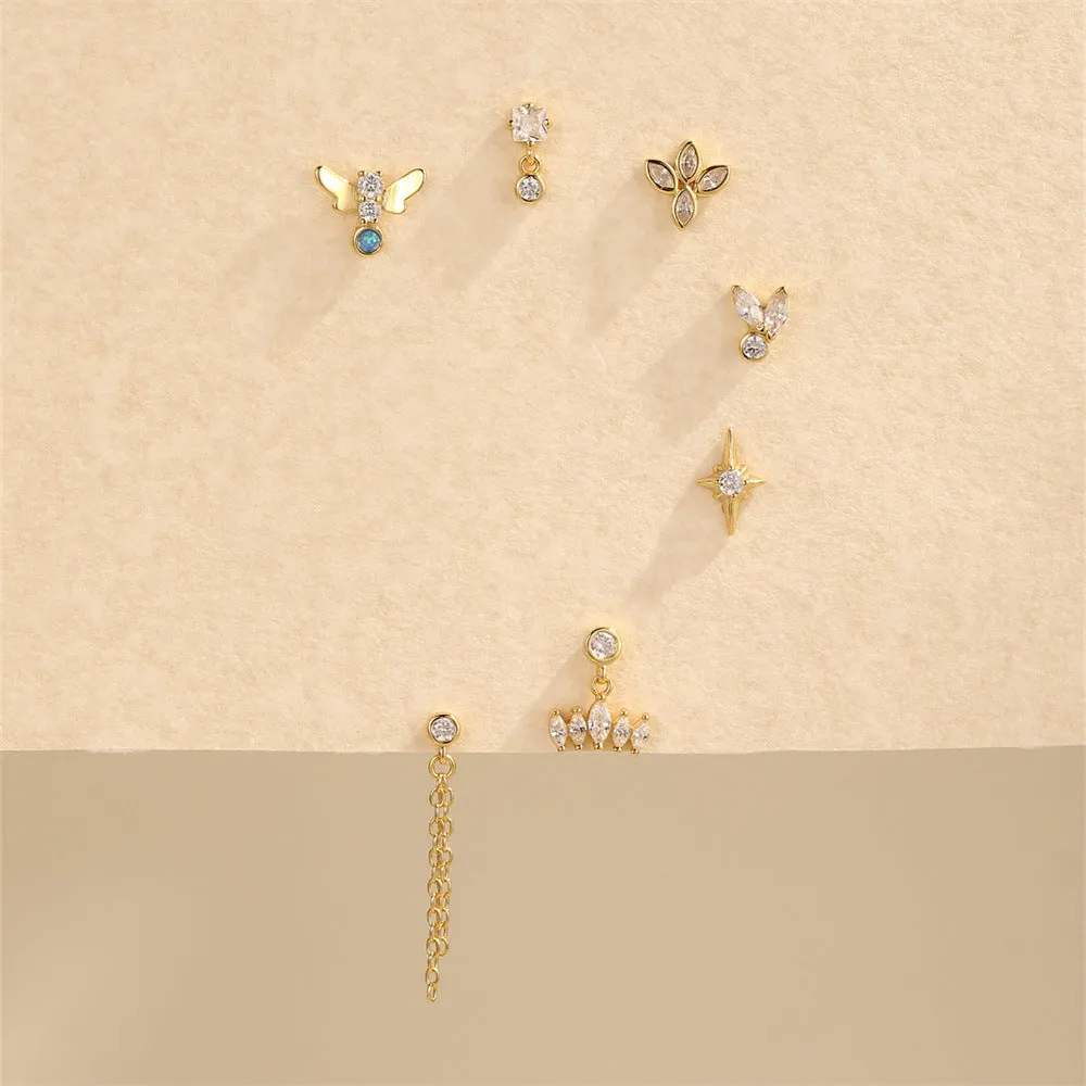 925 Silver Paw Print Flat Back Earrings