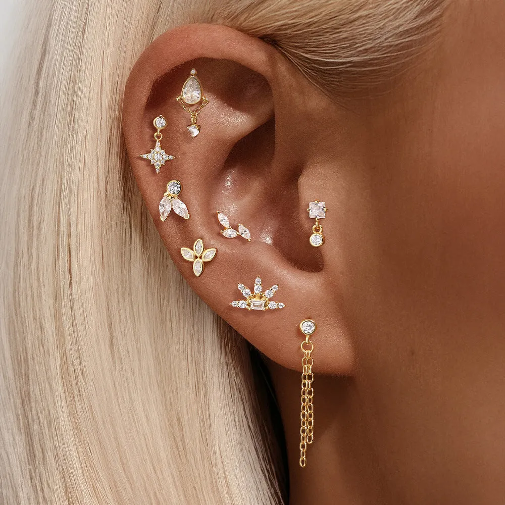 925 Silver Paw Print Flat Back Earrings