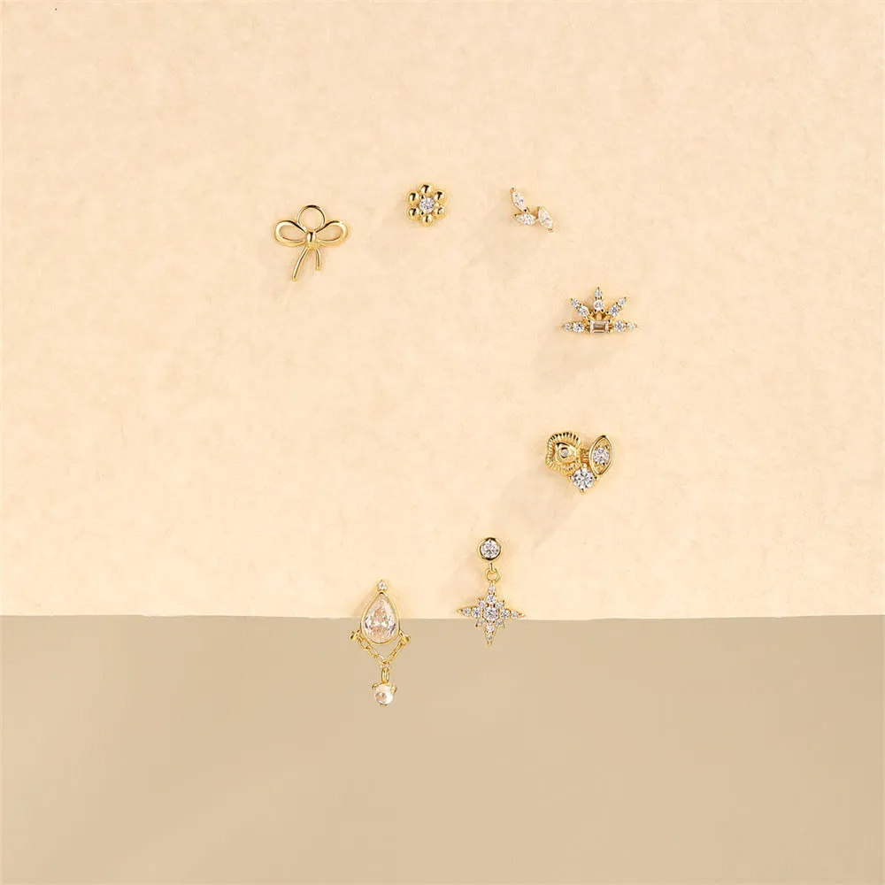 925 Silver Trumpet Flat Back Earrings