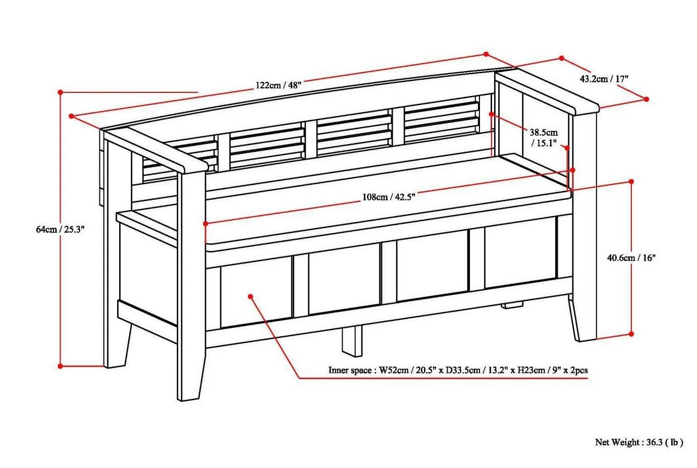 Adams Entryway Storage Bench