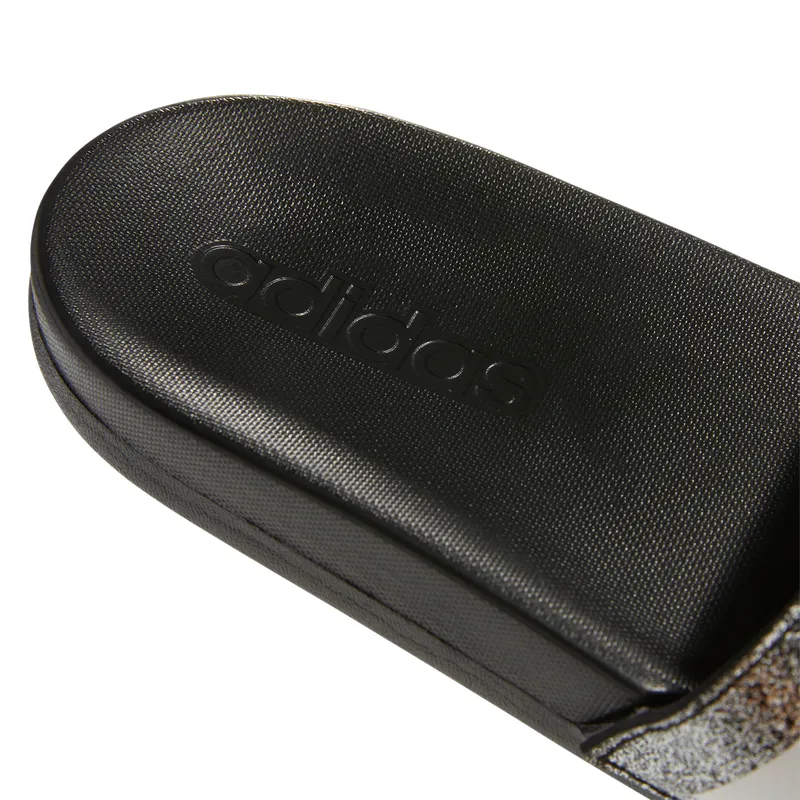 Adidas Kids Adilette Comfort Slide - Silver/Glitter