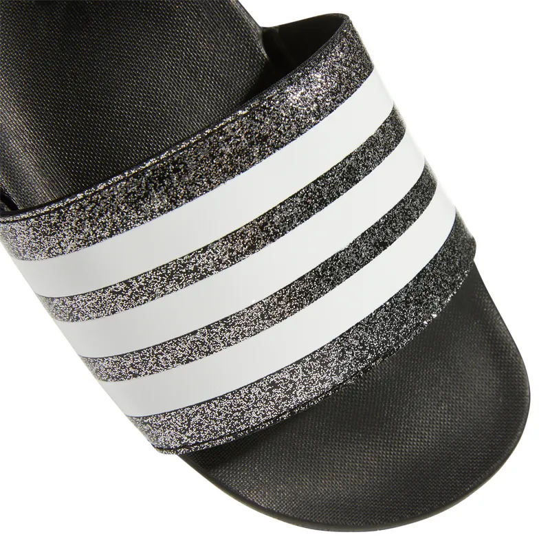 Adidas Kids Adilette Comfort Slide - Silver/Glitter