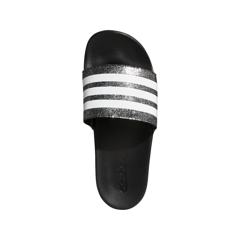 Adidas Kids Adilette Comfort Slide - Silver/Glitter