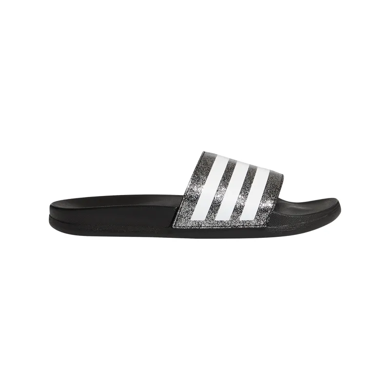 Adidas Kids Adilette Comfort Slide - Silver/Glitter