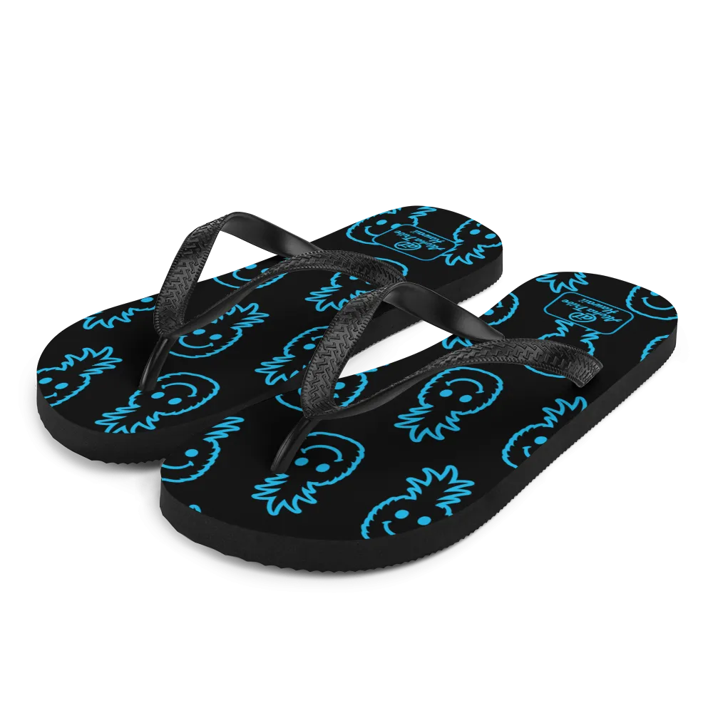 Aloha Tribe -Happy Pineapple- Black Flip-Flops