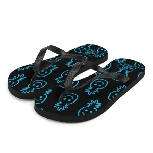 Aloha Tribe -Happy Pineapple- Black Flip-Flops