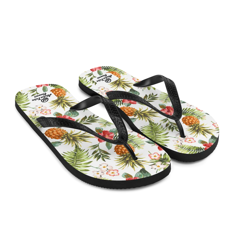 Aloha Tribe -Pineapple Floral- Flip-Flops