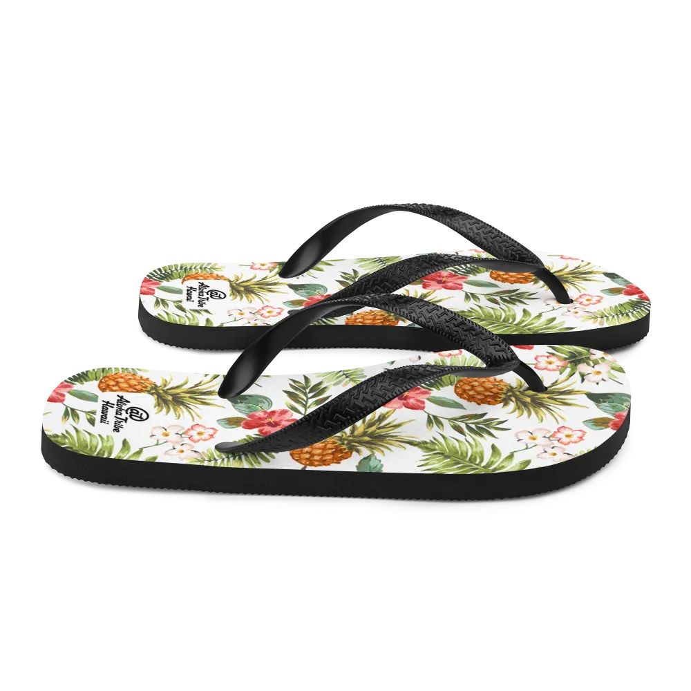 Aloha Tribe -Pineapple Floral- Flip-Flops