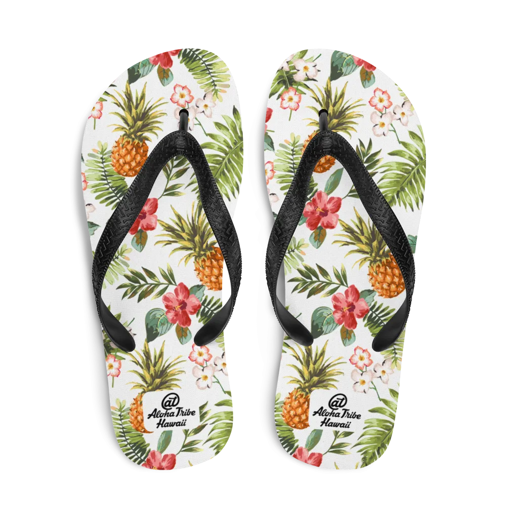Aloha Tribe -Pineapple Floral- Flip-Flops