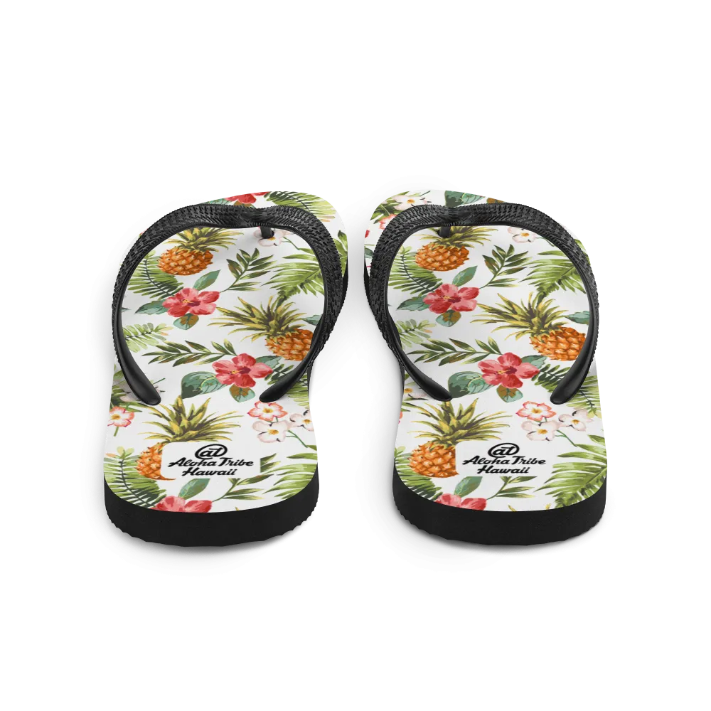 Aloha Tribe -Pineapple Floral- Flip-Flops