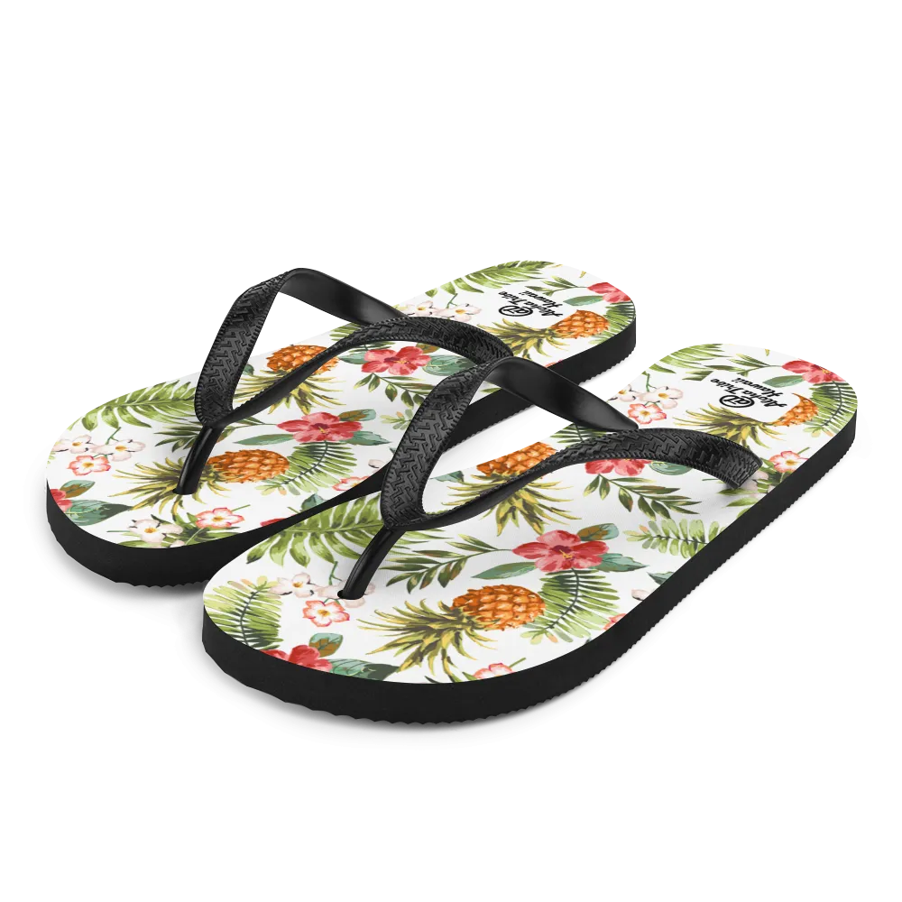 Aloha Tribe -Pineapple Floral- Flip-Flops