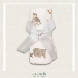 Angel Dear Mixed Woodland Animals Pink Swaddle Blanket