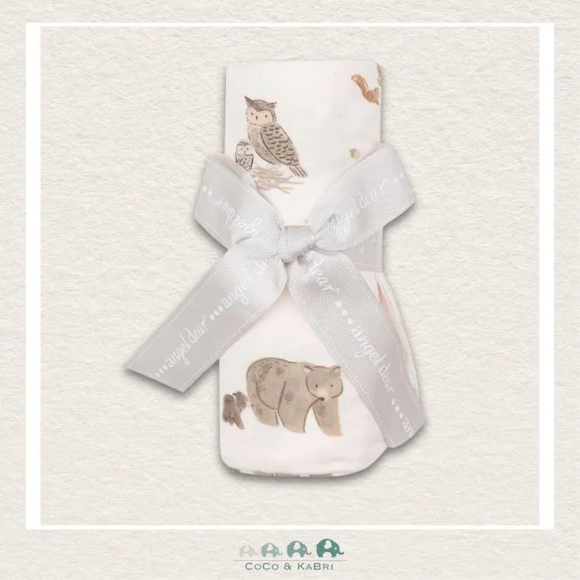 Angel Dear Mixed Woodland Animals Pink Swaddle Blanket