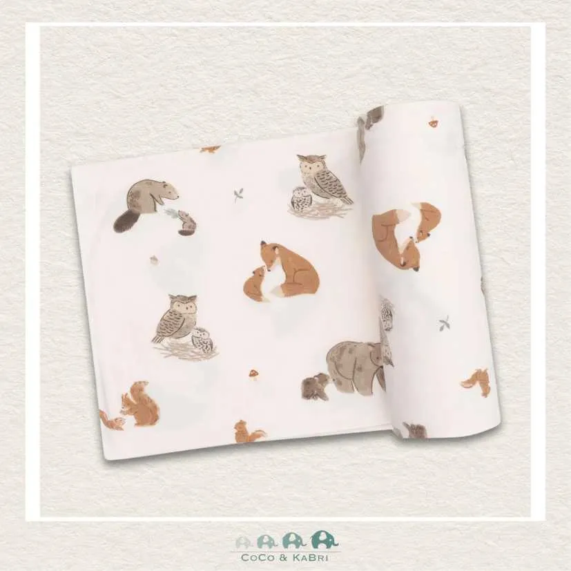 Angel Dear Mixed Woodland Animals Pink Swaddle Blanket