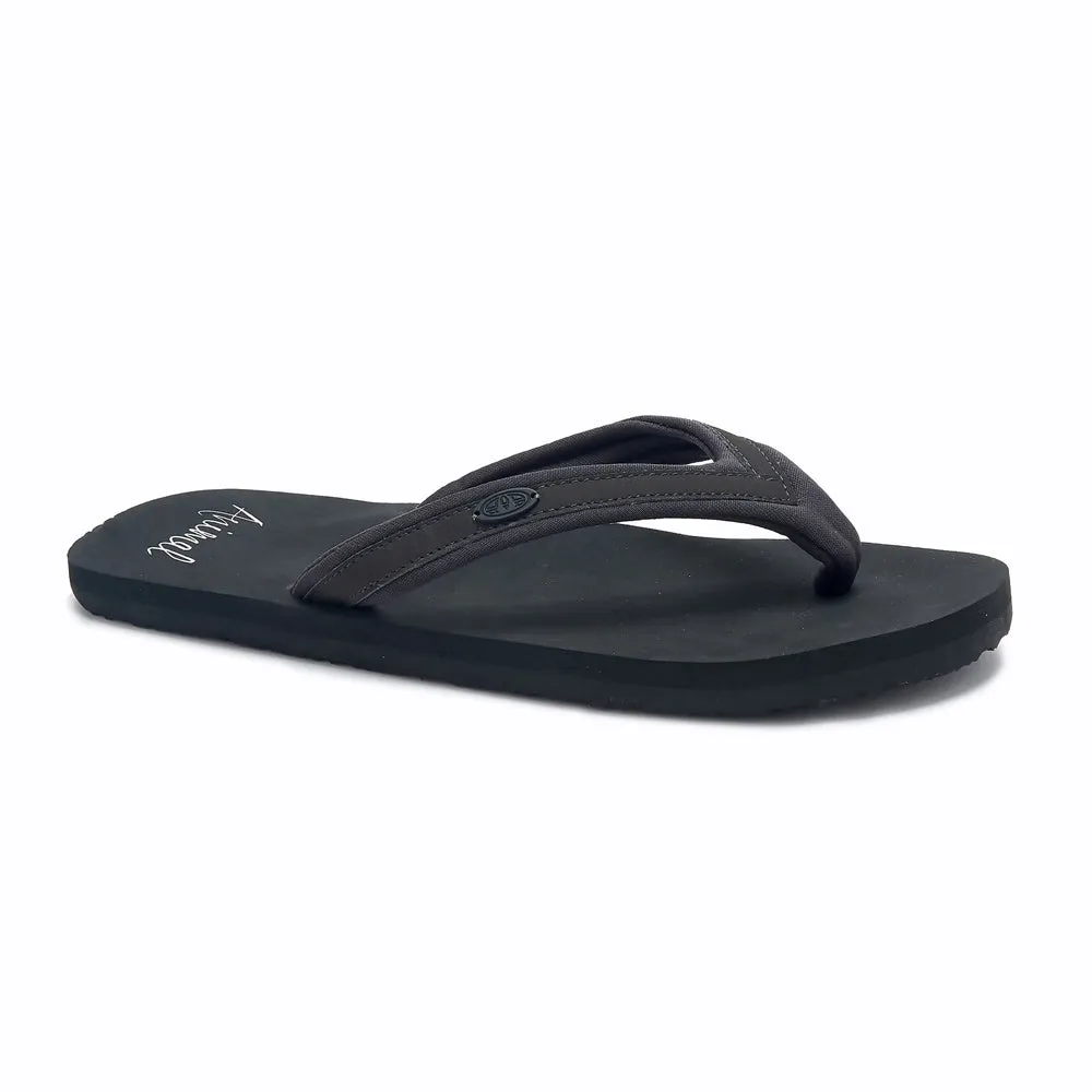 Animal Womens Swish Slim Block Flip Flops  - Raven Black
