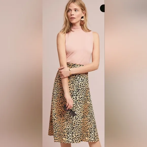 Anthropologie Faithfull Valois Leopard Wrap Skirt, VGUC, Size 4