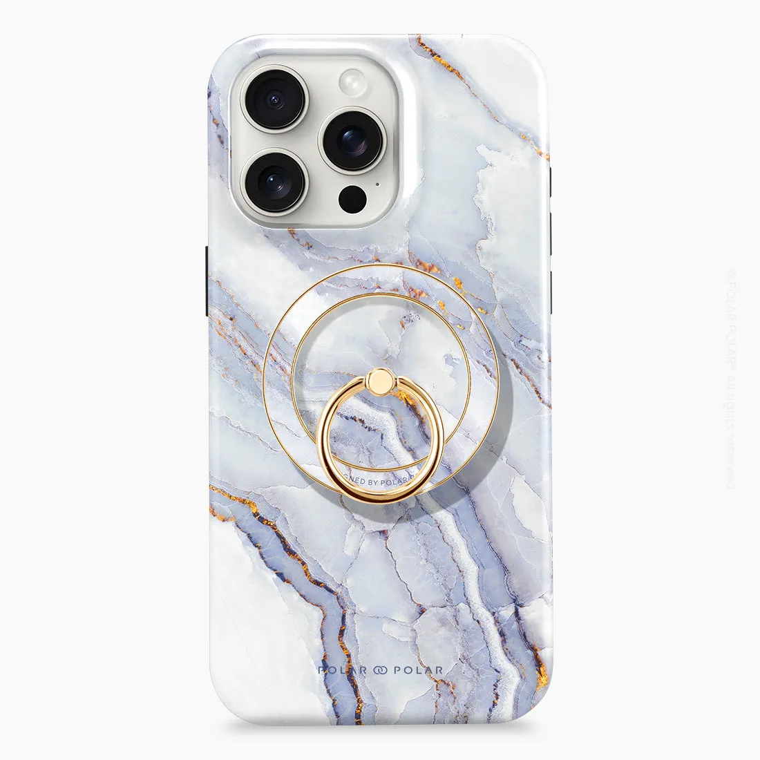 Arctic Ocean - Golden MagSafe Phone Grip and Ring Holder Stand