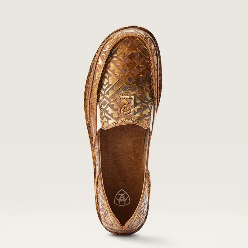Ariat Ladies Copper Embossed Blanket Pattern Cruiser Slip On Shoes