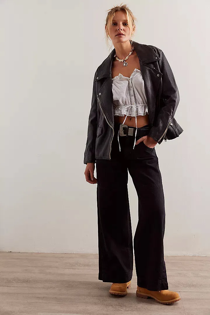 benji relaxed wide leg in thea black