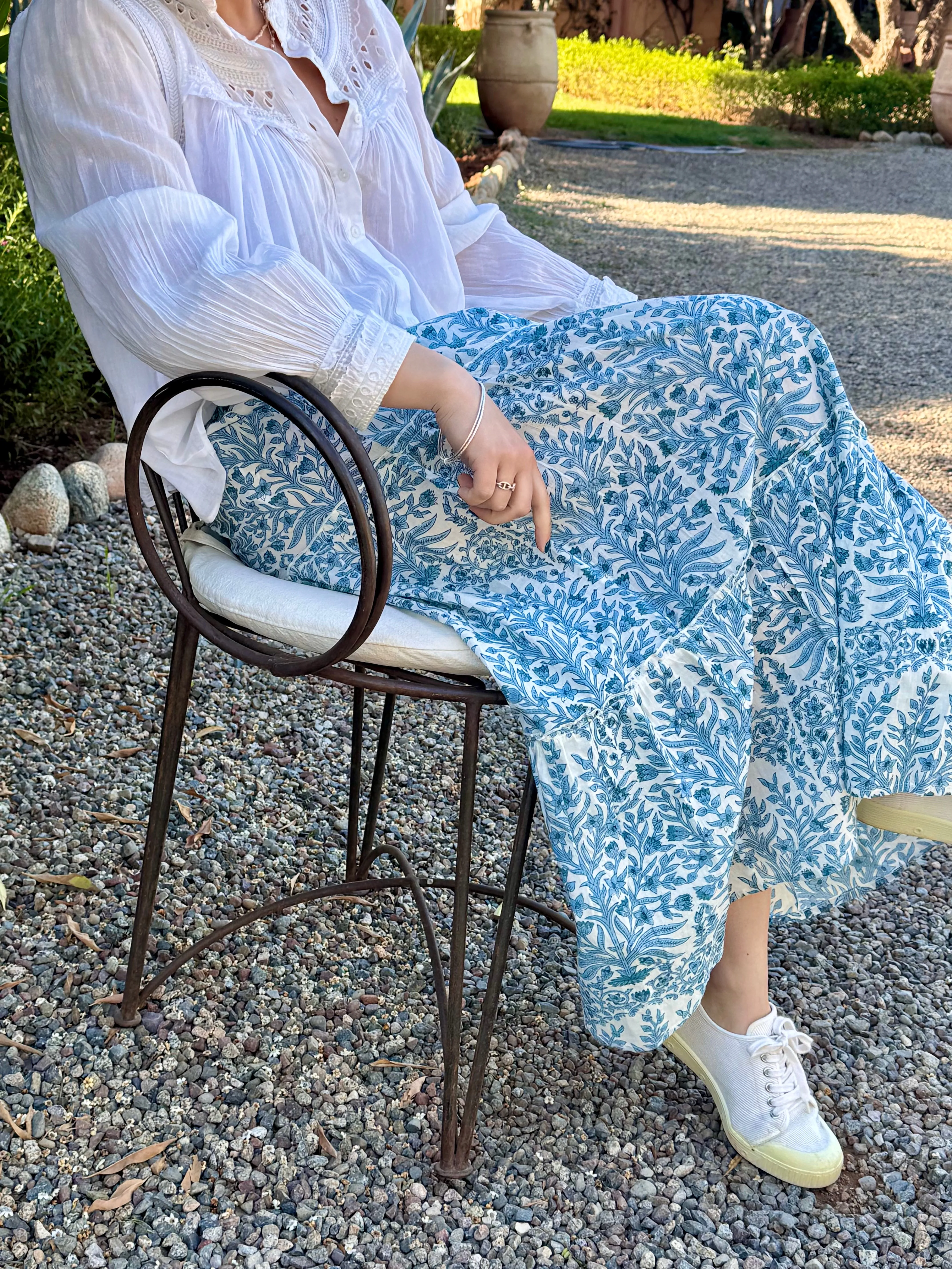 BLUE BUTAH SKIRT