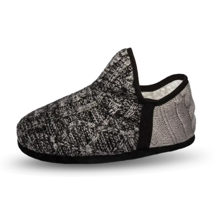 Cable Knit Slippers | Grey Brodie